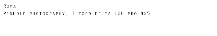 Roma Pinhole photography, Ilford delta 100 pro 4x5