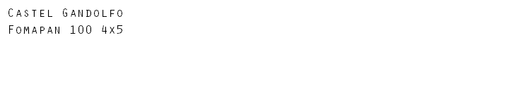 Castel Gandolfo Fomapan 100 4x5
