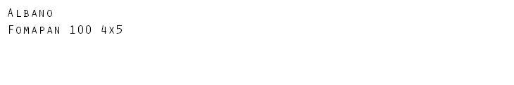Albano Fomapan 100 4x5