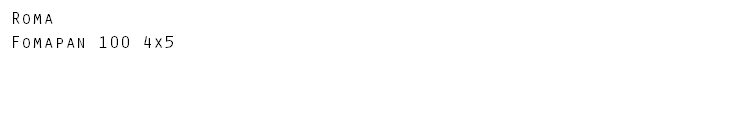 Roma Fomapan 100 4x5